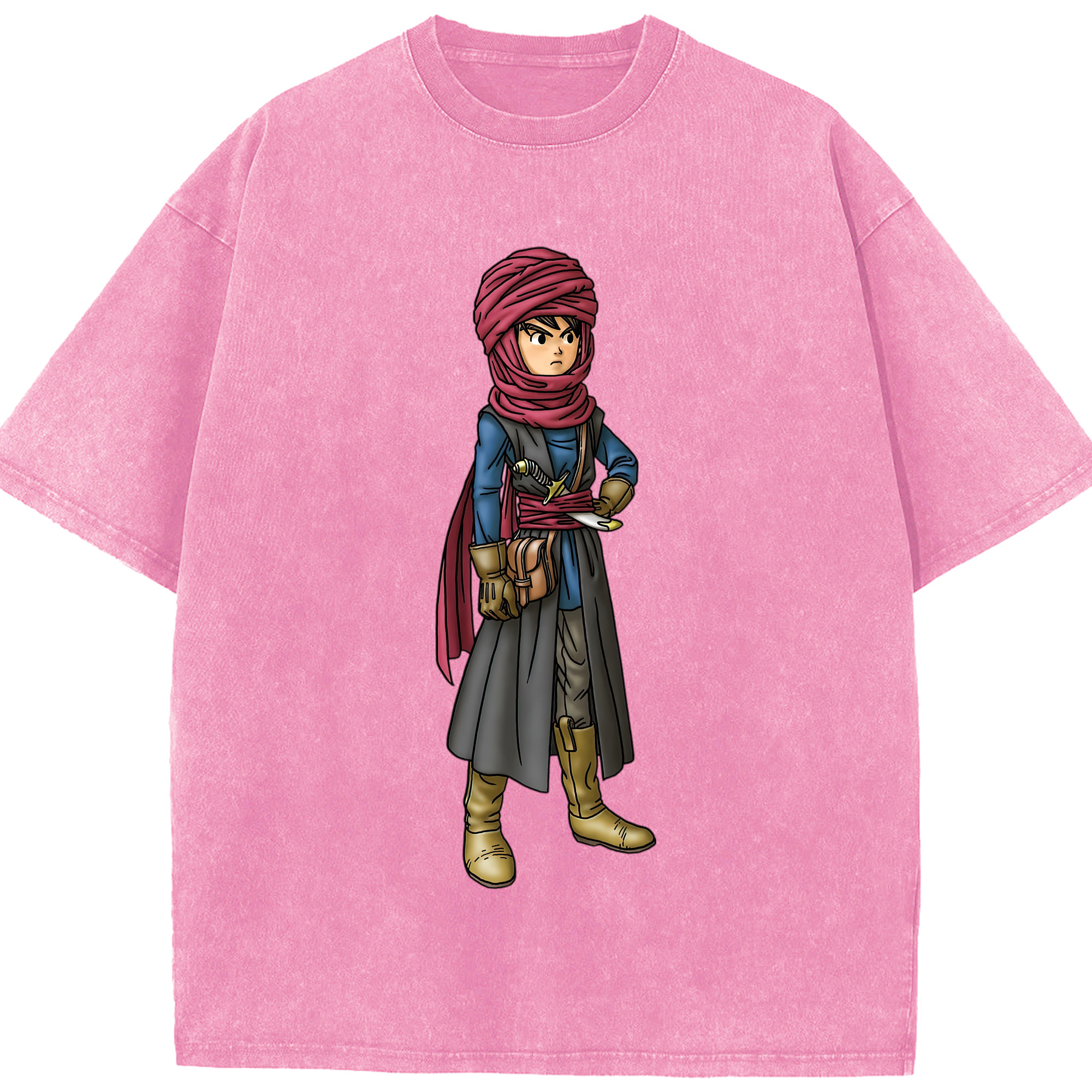 （画像用） ドラゴンクエスト Doragon Kuesuto Dragon Quest 綿100% ヴィンテージ風 半袖Tシャツ（フロントプリント）